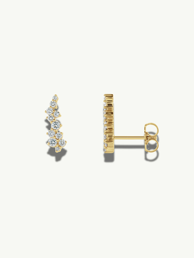 Eternal by Marei Radiant Diamond Crawler Earrings, 0.33 CTW