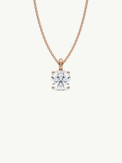 Eternal by Marei Solitaire Diamond Pendant Necklace In 18K Rose Gold, 0.70 Carat