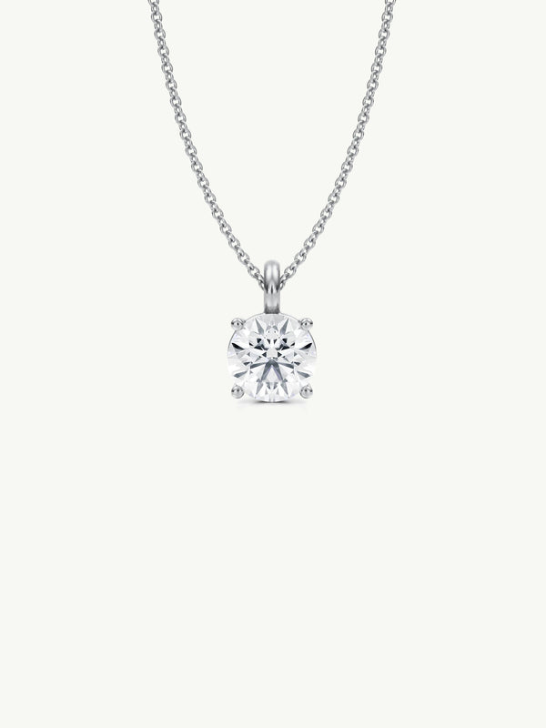 Eternal by Marei Solitaire Diamond Pendant Necklace In Platinum, 0.70 Carat