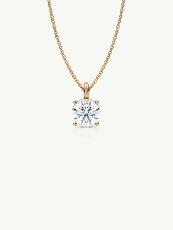 Eternal by Marei Solitaire Diamond Pendant Necklace In 18K Yellow Gold, 0.70 Carat