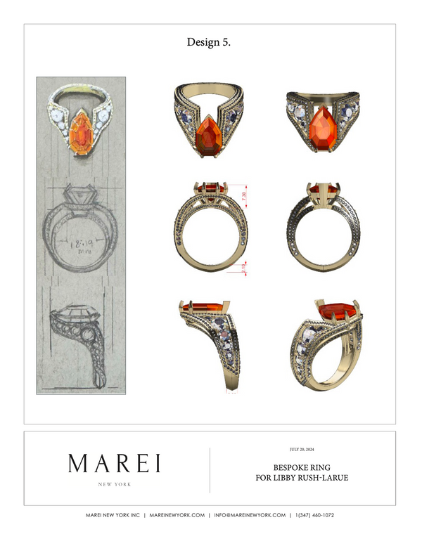 MAREI Bespoke Pear-Shaped Citrine Statement Ring In 18K Yellow Gold for Libby R.L.R.