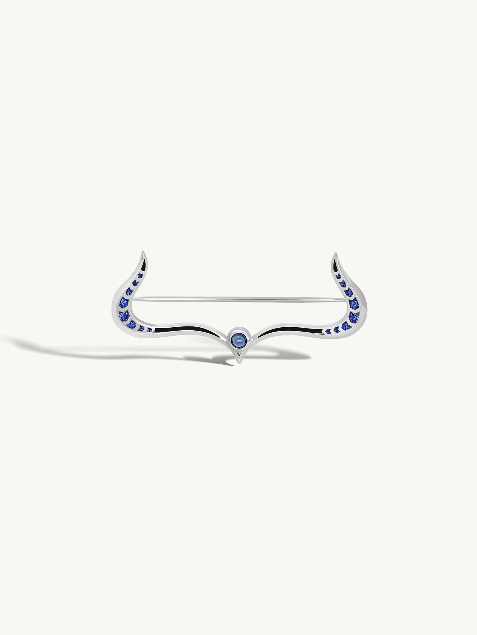 MAREI Amun-Ra Taurus Lapel Pin With Sapphires in 18K White Gold – MAREI ...