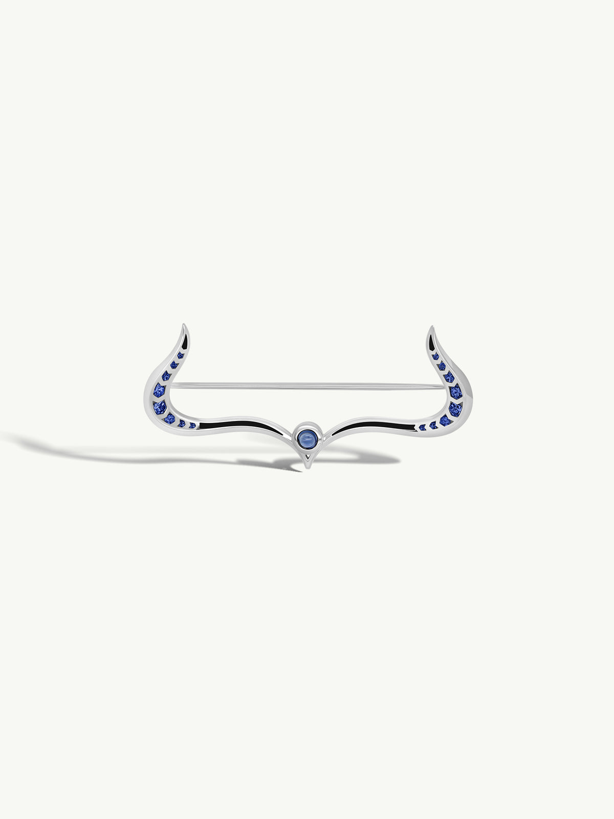 MAREI Amun-Ra Taurus Lapel Pin With Tsavorite Garnet & Sapphire in 18K  White Gold – MAREI New York