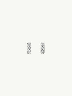 Eternal by Marei Petite Pavé Diamond Bar Earrings, 0.05 CTW