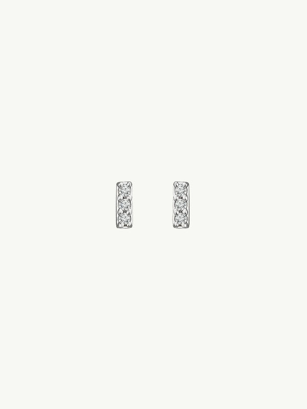 Eternal by Marei Petite Pavé Diamond Bar Earrings, 0.05 CTW