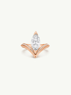 Yasmeen Ring with Brilliant Marquise-Cut White Diamond In 18-Karat Rose Gold