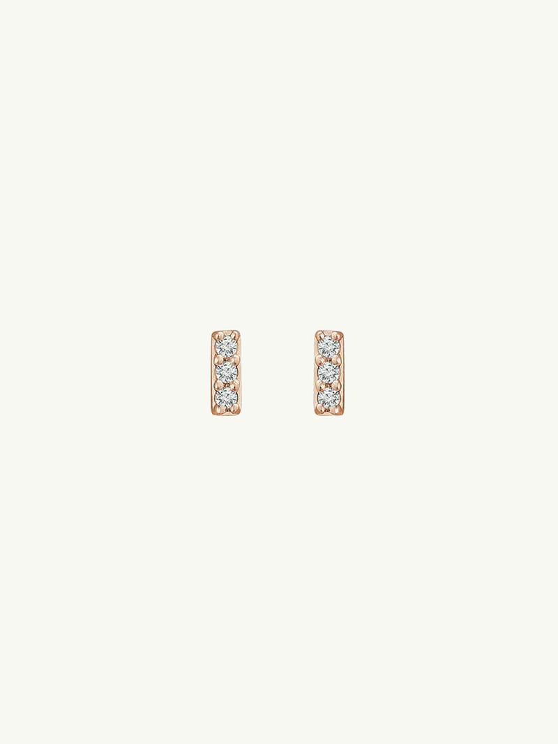 Eternal by Marei Petite Pavé Diamond Bar Earrings, 0.05 CTW