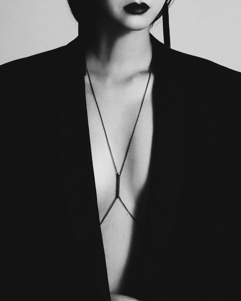 Aracelis Body Chain Necklace With Brilliant Pavè-Set Diamonds in 18K R –  MAREI New York