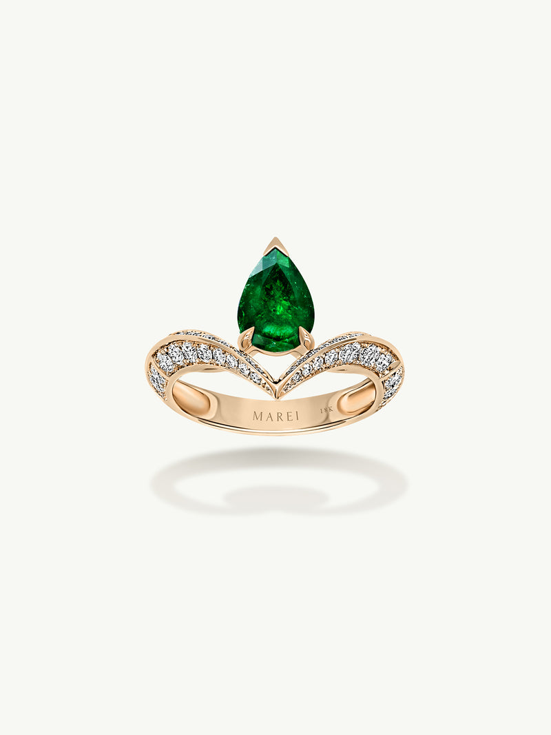 14k Yellow Gold Custom Diamond And Emerald Engagement Ring #101438 -  Seattle Bellevue | Joseph Jewelry