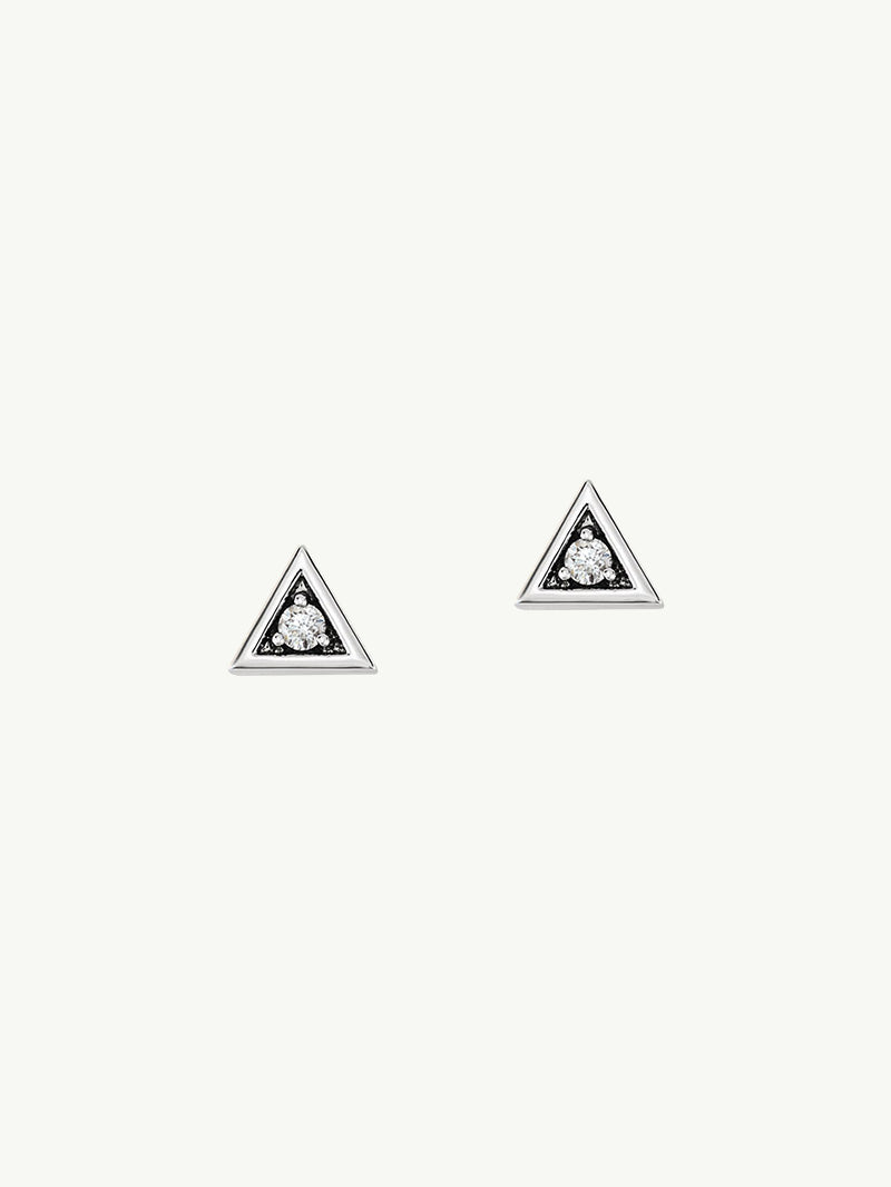 Trinity Pyramid Diamond Stud Earrings, 0.125 CTW