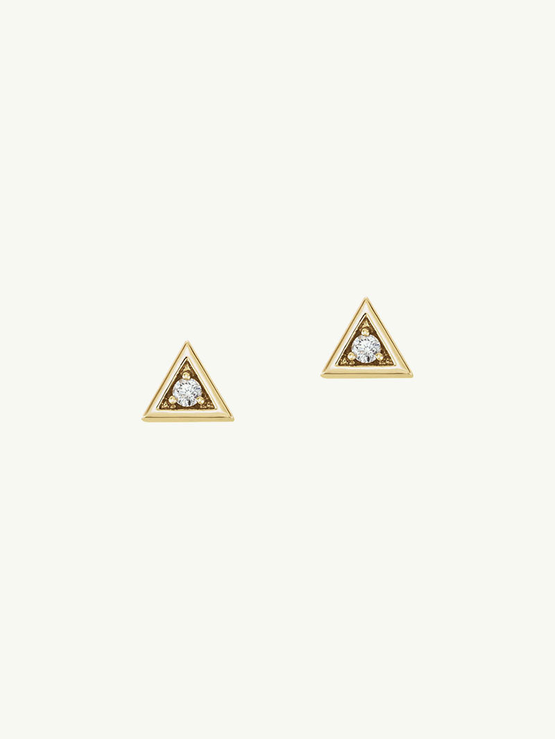 Trinity Pyramid Diamond Stud Earrings, 0.125 CTW