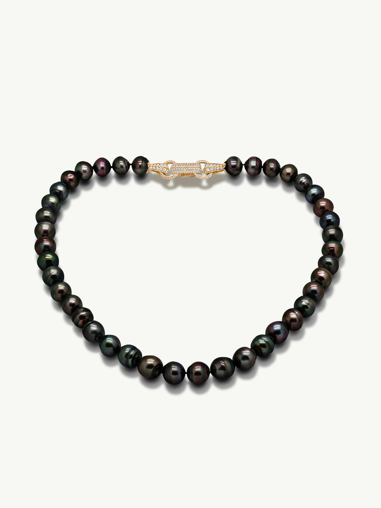 Marei New York | Nyx Tahitian Pearl & Diamond Necklace In 18K