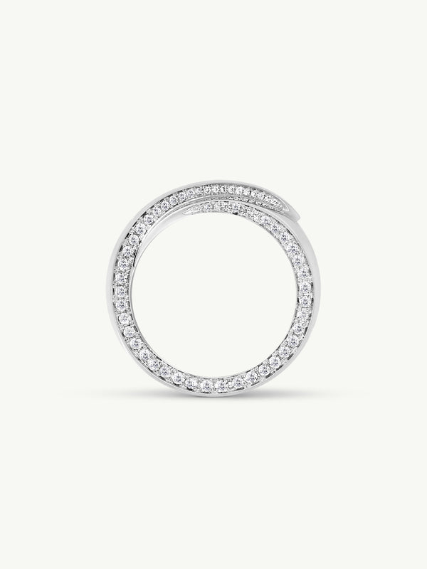 Sahara Oasis Ring With Pavé-Set Brilliant White Diamonds In 18K White Gold, 8mm